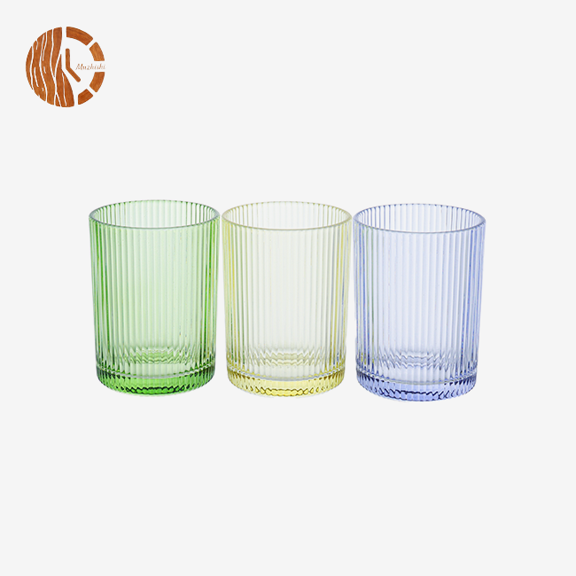 Modern Vertical Striped Glass Candle Jars